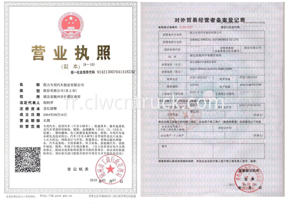 CLW business certificate